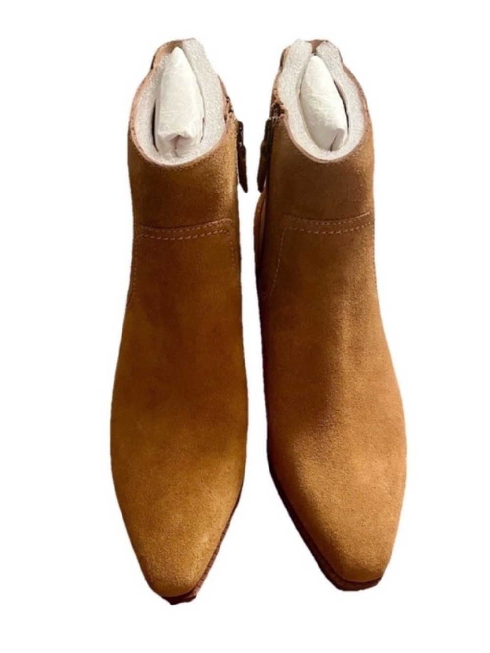 Cole Haan Naia Cognac Brown Suede Ankle Booties Women's Size 9B W32260 New